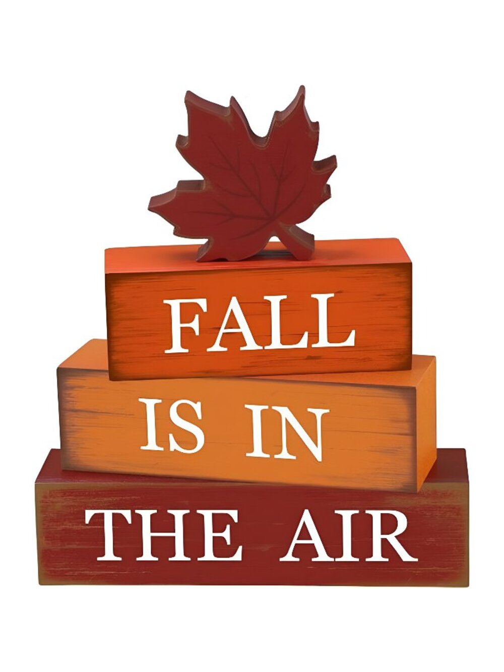 4 PCS Fall Maple Leaf Wooden Table Block Sign Thanksgiving Wood Tiered Tray